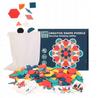 Drewniane Puzzle Do Układania Klocki Tangram Zestaw Montessori Woreczek