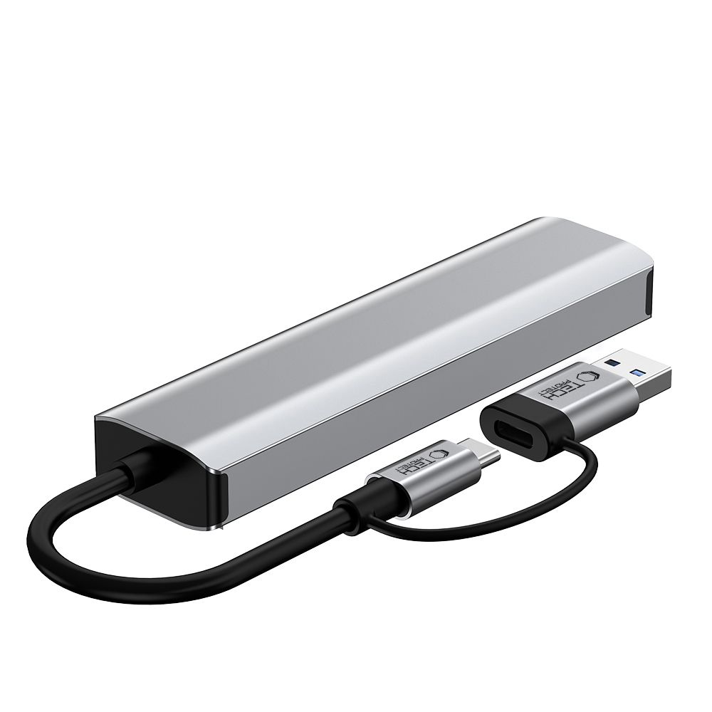 Tech-Protect Hb03 Hub Adapter 5In1 Type-C + Usb2.0 + Usb3.0 + Rj45 Space Grey