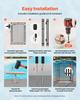 VEVOR Pool Fence Gate, 1.2 x 0.75 m Inground Swimming Pool Fences Gate, Outdoor Security Fencing Door Kit with Self-Closing and Self-Locking Design