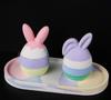 Moule en silicone 3D en forme de lapin pour bougie, œuf de Pâques, sans visage, pour savon, plâtre, résine, fournitures de fabrication de bougies, décoration d'intérieur