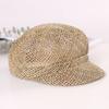 Cappello da Uomo/Donna Estivo Sottile in Paglia Intrecciato a Mano Moda Berretto Newsboy Cappello da Pittore Berretto Lavorato a Maglia con Cordino Cappello di Paglia Traspirante per la Spiaggia