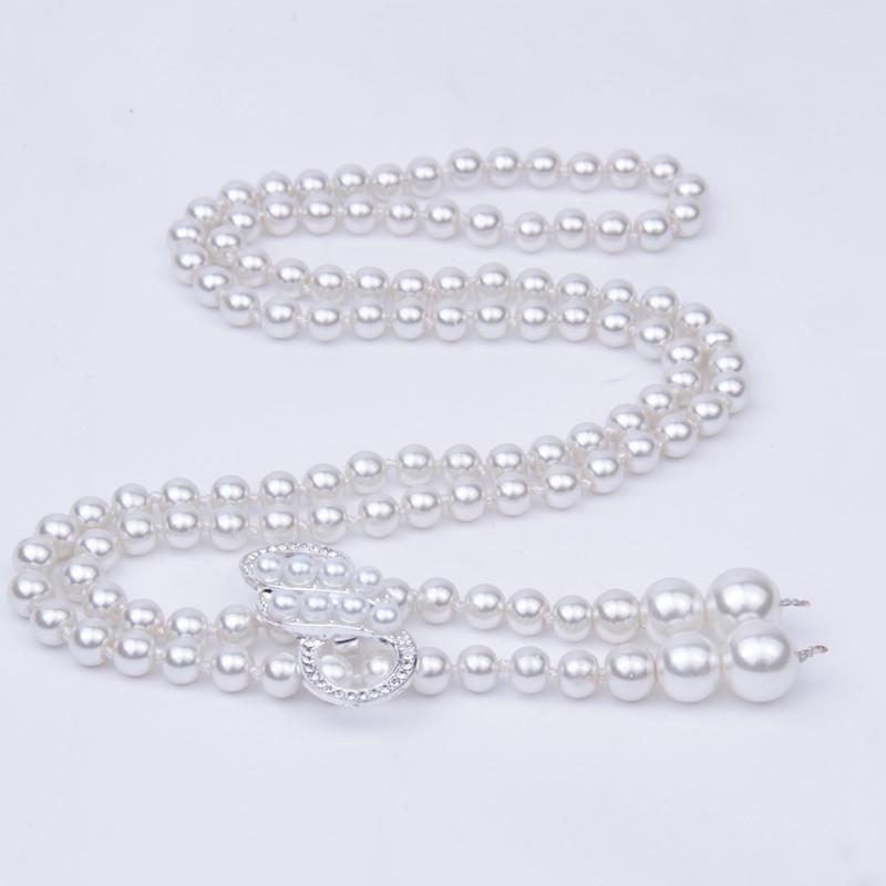 Single Row Imitation Pearl Waist Chain Dress Summer Belt Bow Buckle Pentagram Multi-Buckle Multi-Style