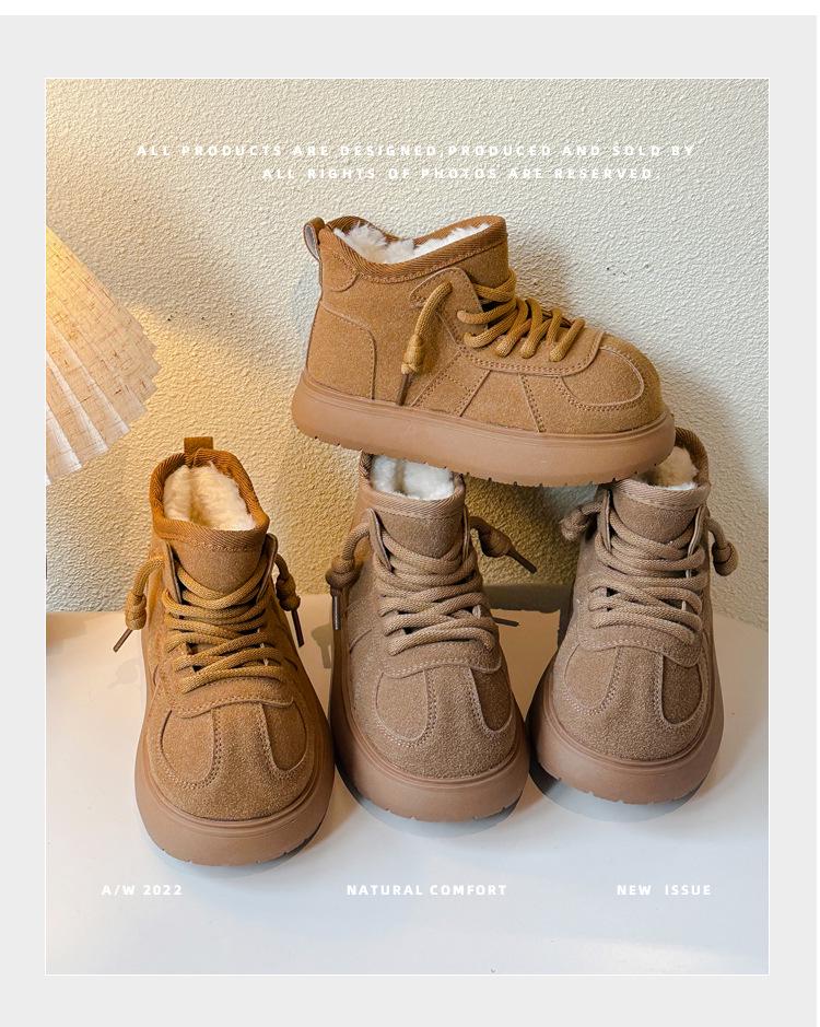 Zimní plyšové zateplené dětské sněhule 2025 - Teplé, univerzální, protiskluzové, bavlněné boty s měkkou podrážkou