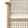 Garden Chairs with Cushions 2 pcs Beige Poly Rattan & Acacia Wood