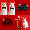 2023 New Christmas Bow Tie Pet Collar Red And Green Plaid Adjustable Choking Hazard-free Cat And Dog Accessories