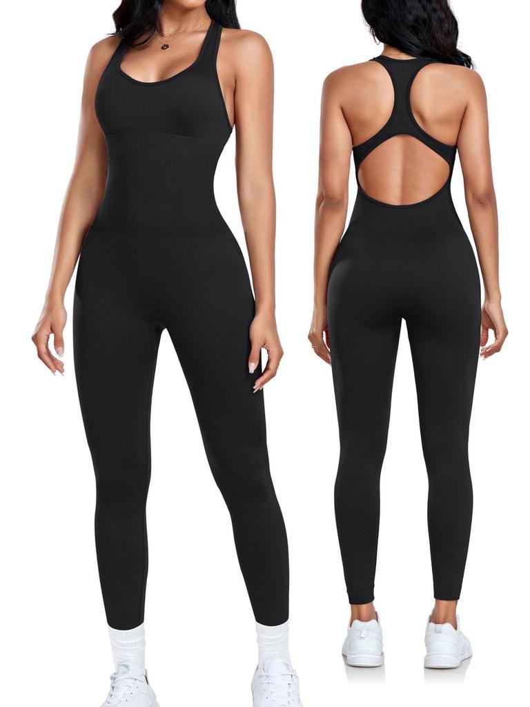 Women's Autumn/Winter Yoga Jumpsuit - Peach Butt, One-Piece Fitness Suit