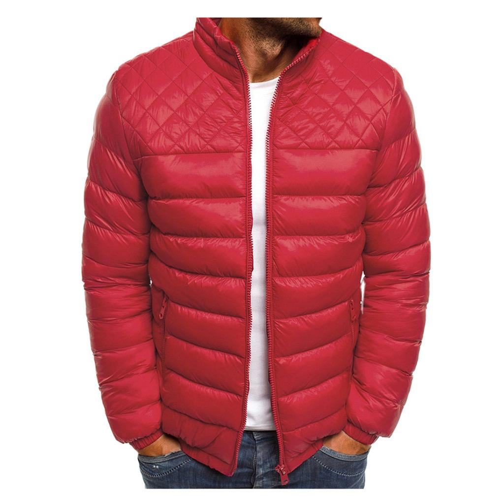 Men's Winter Zipper Warm Down Jacket Packable Light Coat