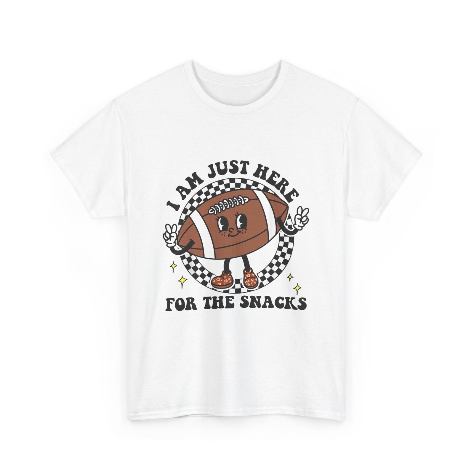 

Football I Am Here for the Snacks Shirt, Football Lovers Cute Funny T-Shirt Mens Womens Tees Top 2XL
