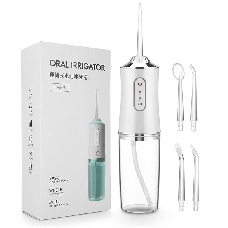 Portable Oral Irrigator Water Flosser Dental Water Jet Tools Pick Cleaning Teeth 350ML 5 Nozzles Mouth Washing Machine Floss