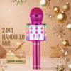 All-in-one Entertainment Microphone Speaker, Karaoke, Music Player, Voice Changer, FM Radio, LED Light Mic for Party Gathering