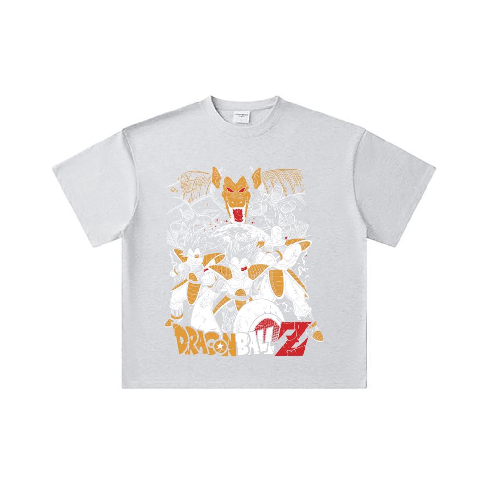 260 GSM Double Yarn 32 Count 100% Cotton Dragon Ball V53 Vegeta Nappa Print Unisex Heavy Cotton T Shirt