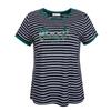 Modal Striped Short-sleeved Women's T-shirt Loose Summer Half-sleeved Blouse Middle-aged Letter Embroidery Thin Short-sleeved