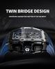 TSAR BOMBA Men's Quartz Watch Japanese Movement Tonneau Case Sapphire Crystal Silicone Strap 50M Water Resistant