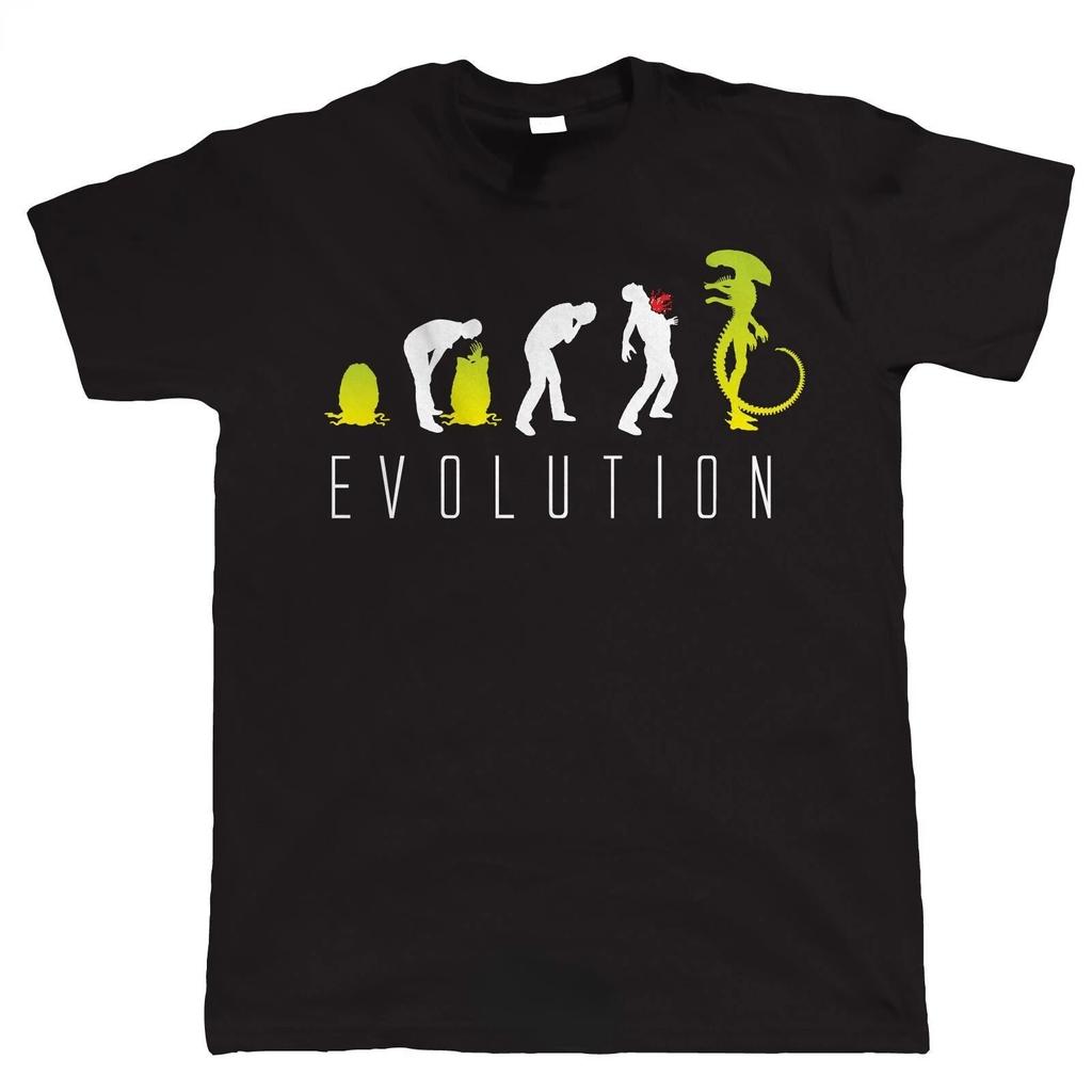 Muž Ženy Módní Tričko Funny Evolution of Alien Unisexs Sci-Fi Tričko Unisex Topy pro volný čas Unisex Letní Oversized Tee Ropa Hombre