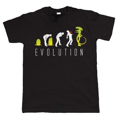 Man Women Fashion T Shirt Funny Evolution of Alien Unisexs Sci-Fi- TShirt Unisex Leisure Tops Unisex Summer Oversized Tee Ropa Hombre