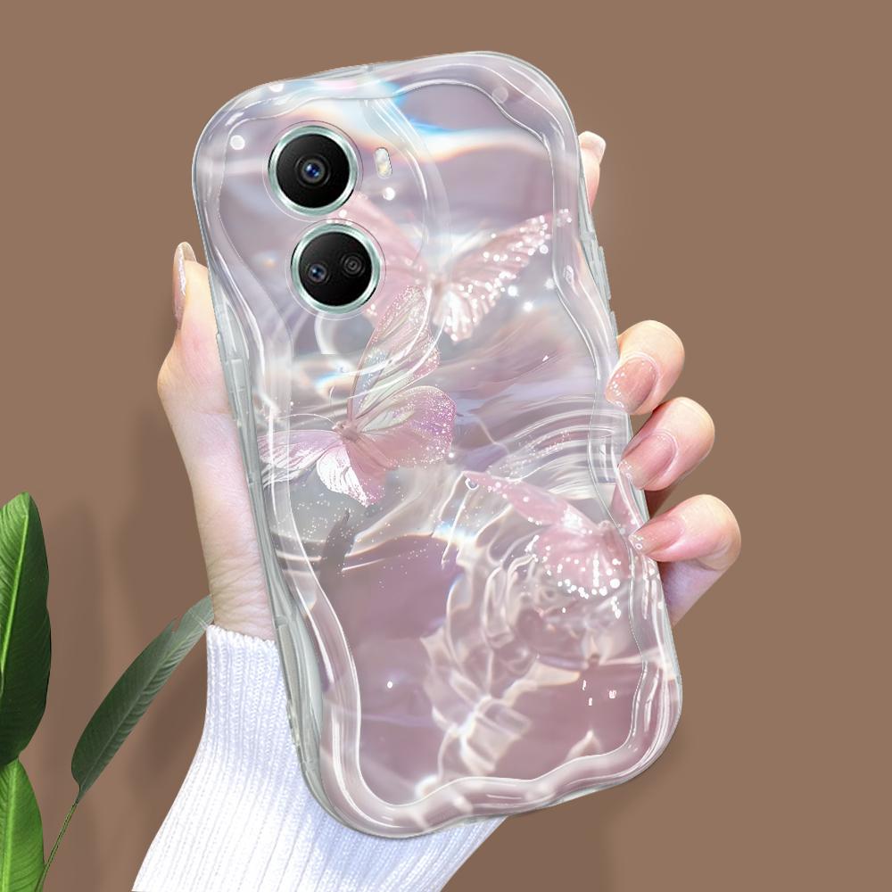 Dla Honor 90Lite X6B X8 Infinix Hot 30 40i 40Pro Smart8 Vivo V27 V29e V30e Moto G84 Modna Dziewczyna Kremowa Tekstura Miękki Silikon Pełna Ochrona Obiektywu Etui