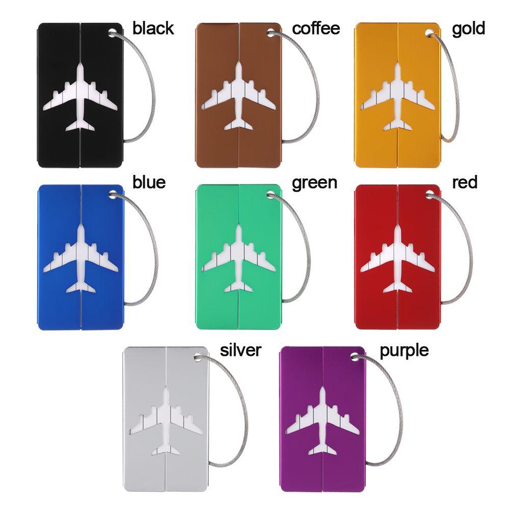 Reusable Stainless Steel Aluminium Suitcase Labels Bag Tag Travel Luggage Tags Labels with Ropes