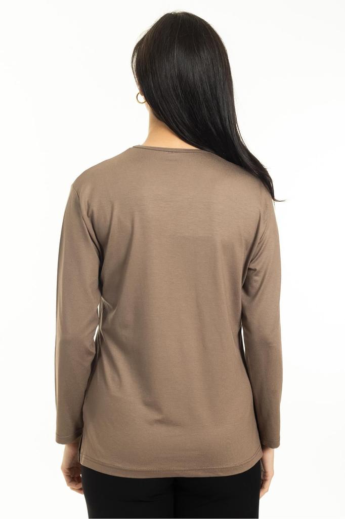 Damska Bluzka Duży Rozmiar Nowy Sezon Średni Wiek i Powyżej Nowy Wzór Dzianina Kołnierzyk Lycra Matka Bawełna Czesana Bluzka 30520