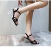 Heel Femmes Sexy Talons Clairs Sandales Pantoufles Dames Croix Sangle Boucle Chaussures