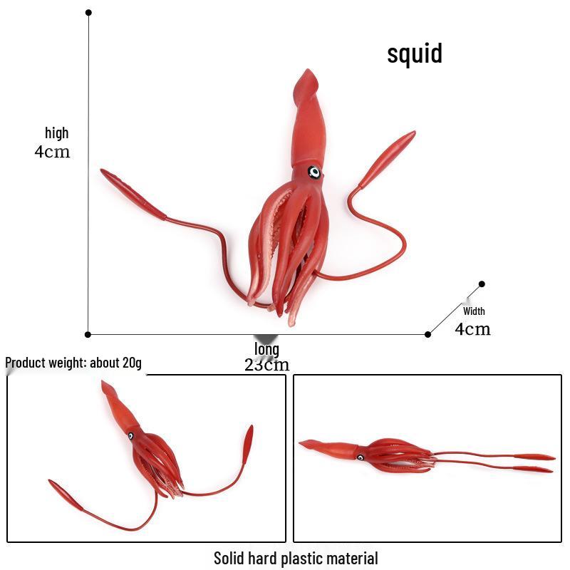 Marine Life Toy Set: Squid, Octopus & Jellyfish Figurines for Kids