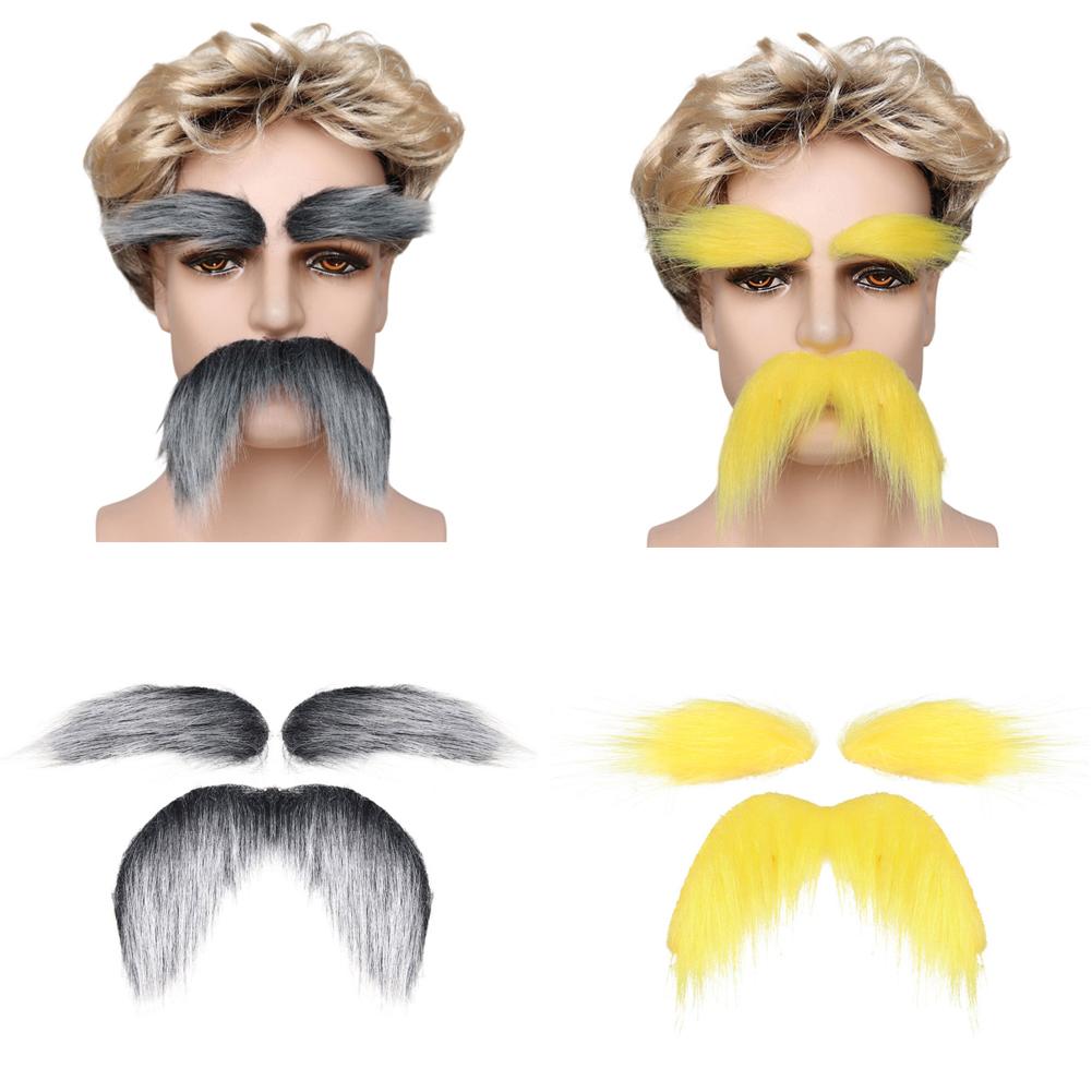 Halloween Simulation Fake Beard Eyebrows Santa Claus Beard Black Big Beard Party Dress Up