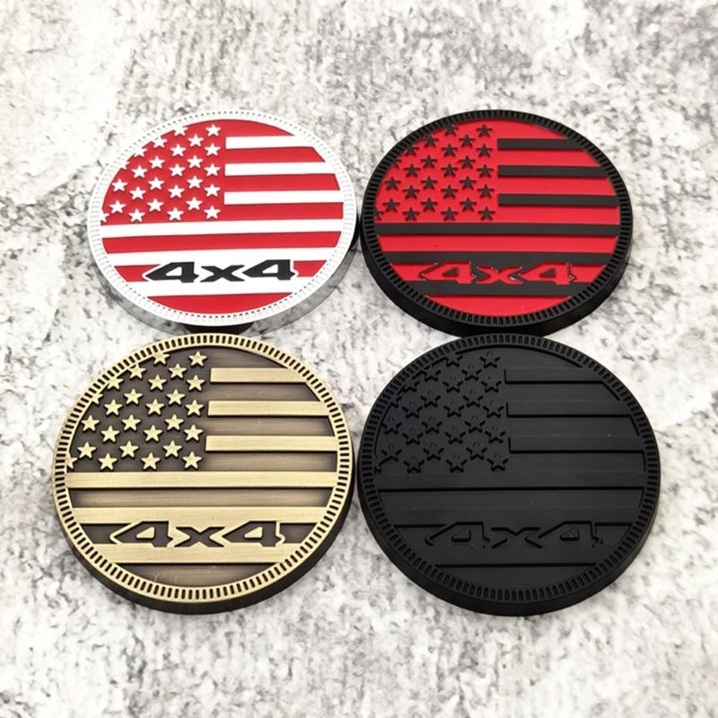 Car Body Fenders Rear Trunk Metal Badge Decoration Sticker 4X4 Flag Emblem Decal Universal 3D Emblem Badge