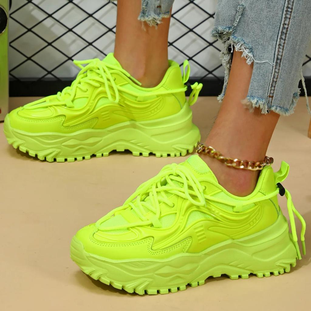 Chunky Sneakers Fashion Running Sports Shoes Women Platform Shoes Men Breathable Casual Sneakers Thick Sole Outdoor Footwear