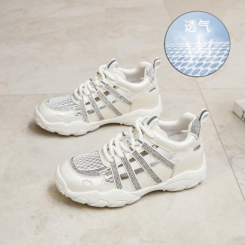 Inner height increase hollow sandals dad shoes women's spring new sports shoes casual shoes German training shoes Forrest Gump shoes