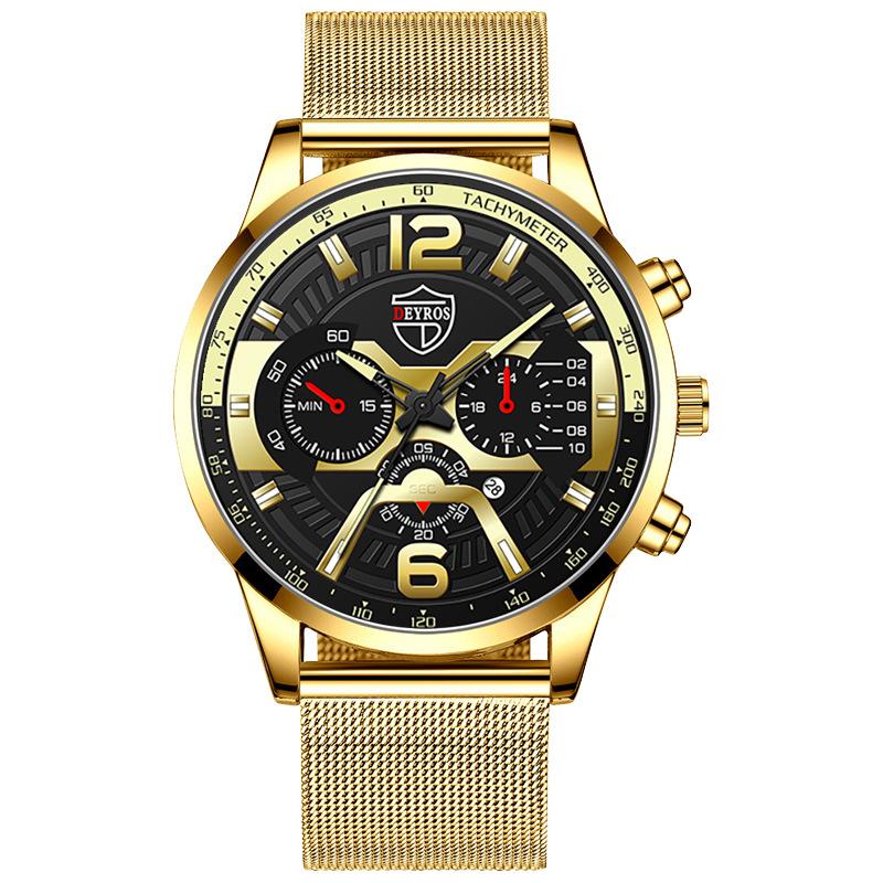 Fashion Men S Calendar Watch Milan Mesh Strap Business Quartz Watch