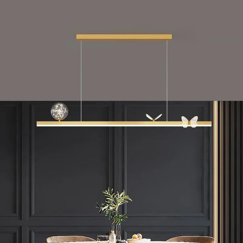 Minimalist Butterfly Restaurant Chandelier For Counter Dining Room Pendant Lamp Intelligent LED Indoor Decorate Luminaire