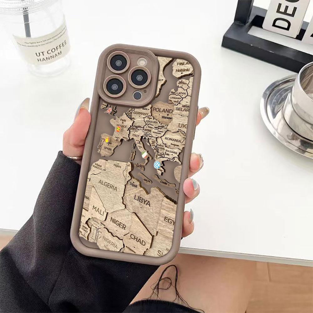 Planes World Map Travel Phone Case For Iphone Apple 17 AIR 16 16E 11 12 13 14 15 XR Plus Pro Max Silicone Case Funda Shell Cover