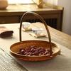 Handcrafted Bamboos Snacks Plate Lightweight Portable Fruit Dessert Tray For Kitchen Dining Outdoor Event
