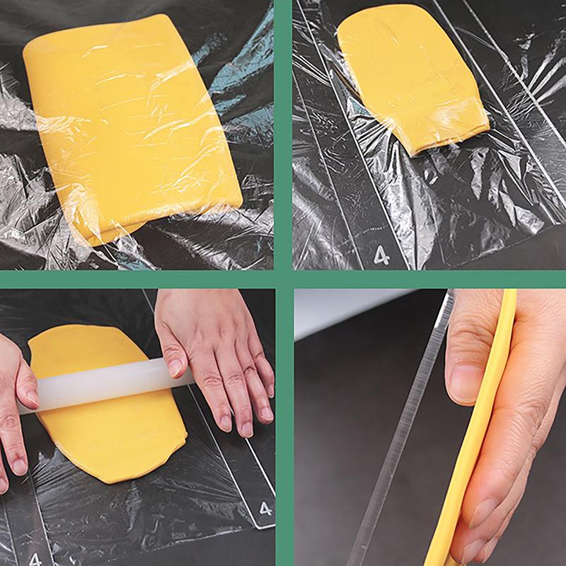 2Pcs Acrylic Cookie Balance Ruler Biscuit Fondant Cake Rolling Tool Icing Biscuits Thickness Ruler Smoother Pastry Baking Gadget