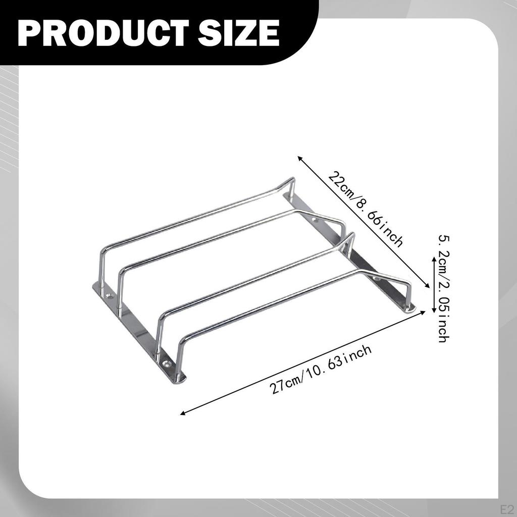 Glass Holder, Hanging Metal Rack, Practical Storage Under Kitchen Cabinets, Easy Assembly,