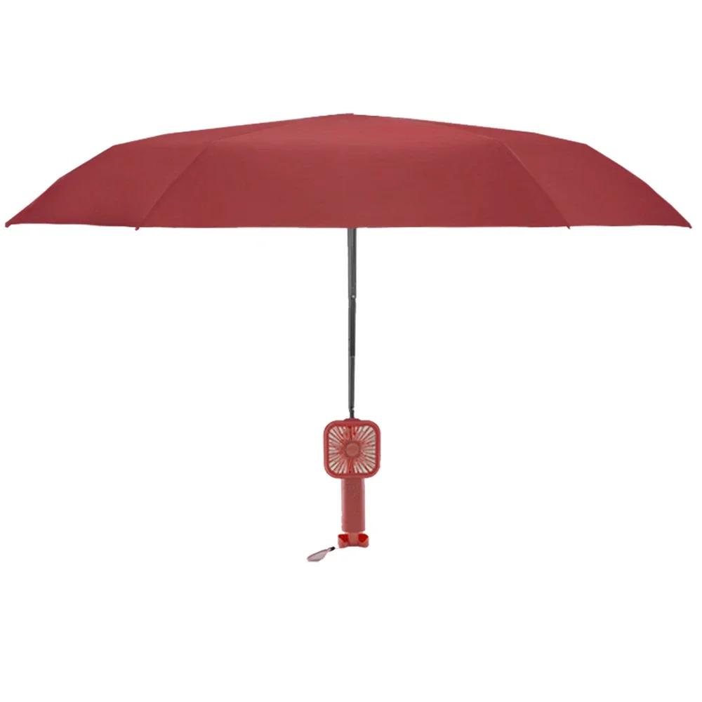 

Mini Portable Umbrella with Charging Fan Lightweight Sunny and Rainy Dual Use Sun Shade UV Protection Pocket Capsule Parasol metal-fiber composite&6K