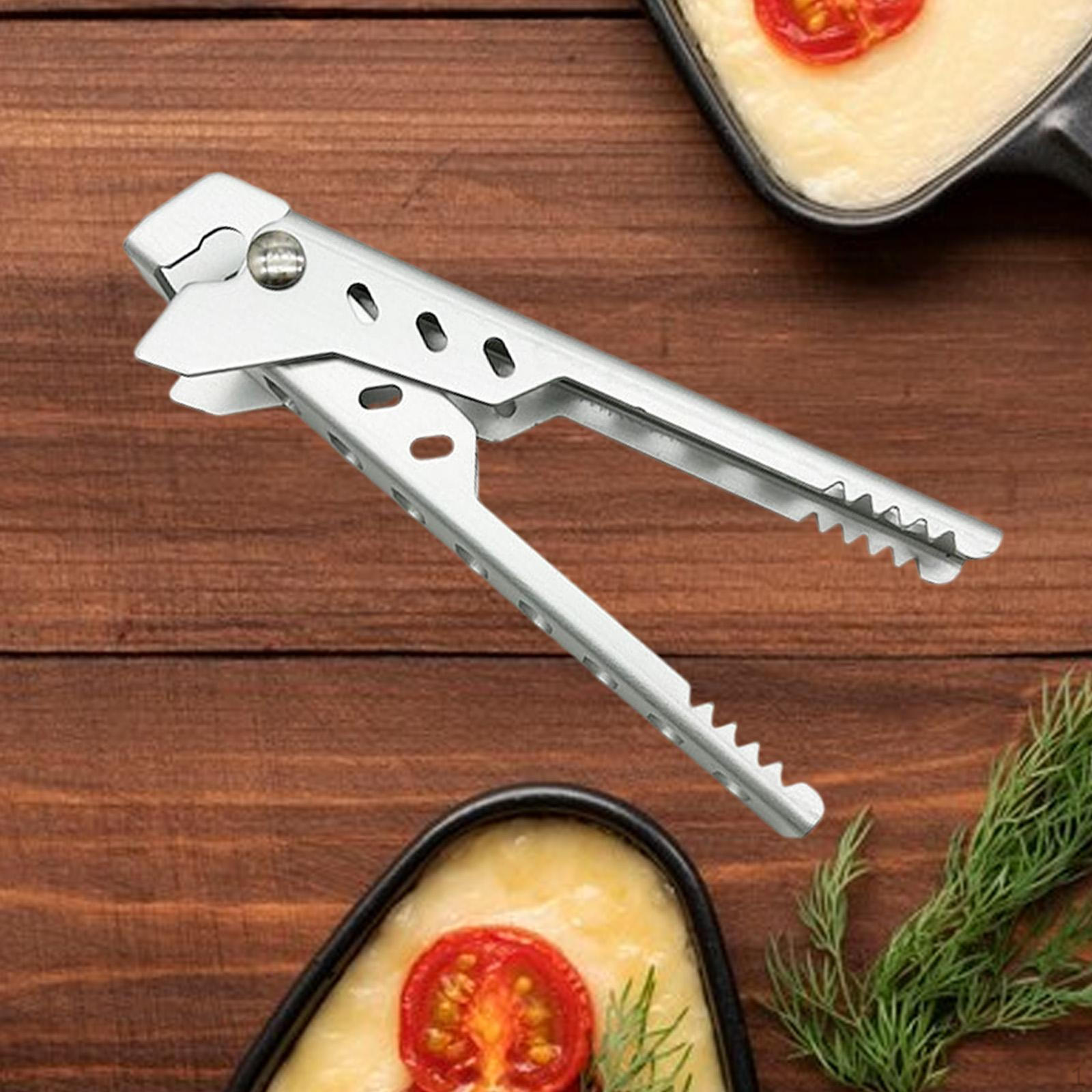 

Захват для миски, кухонный зажим, металлический щипец для похода, сковорода для пиццы, извлекатель для барбекю серебряный