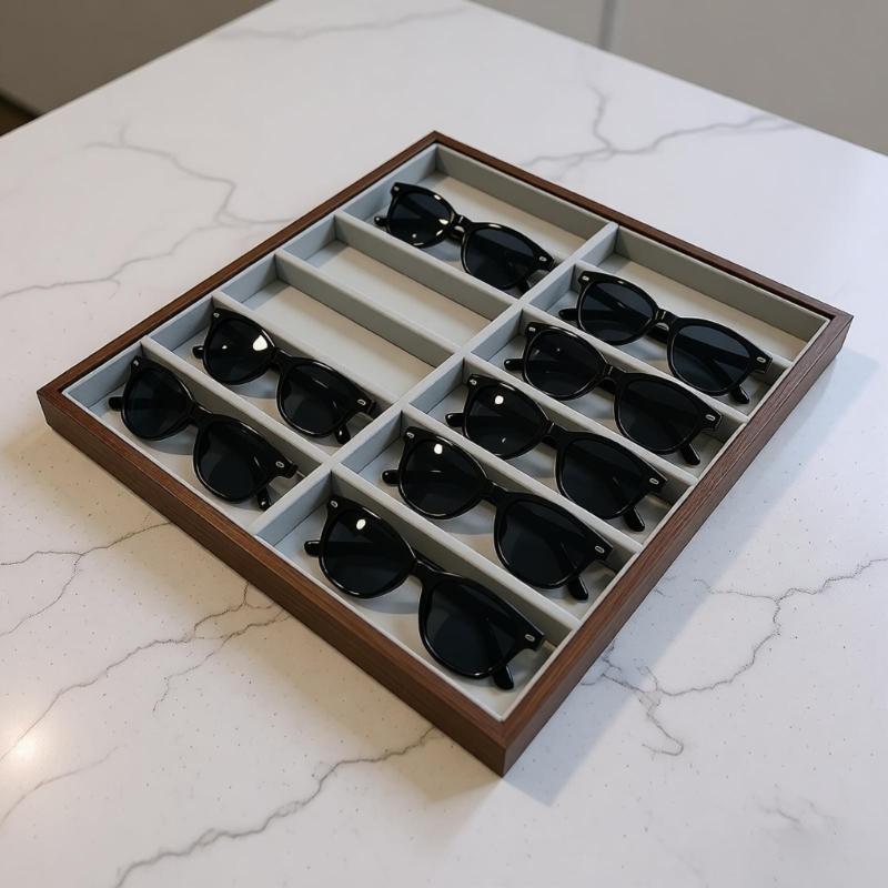 Elegant Eyeglass Holder Craft Of Wood And Flannel Interior