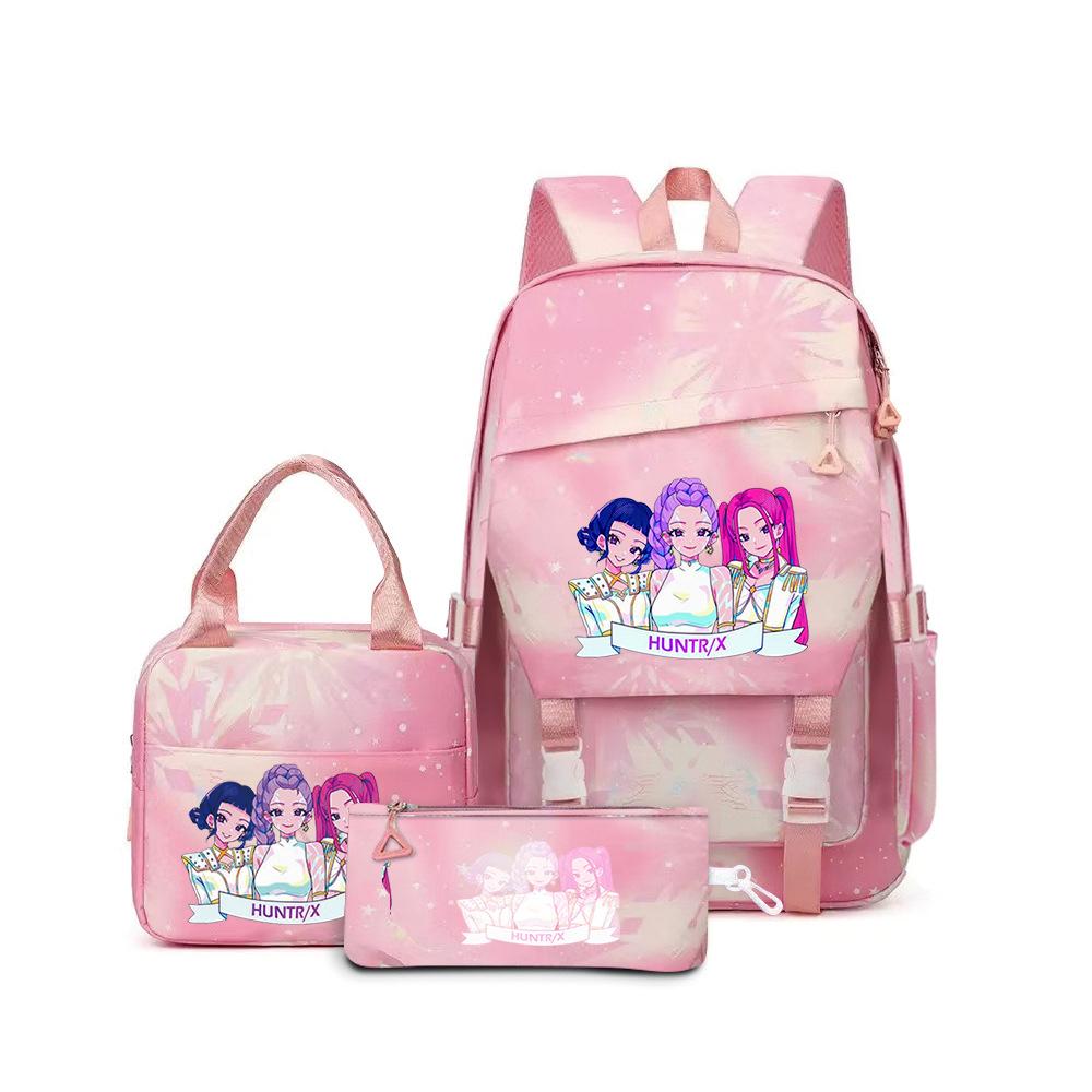 Kpop Demon Hunters, Elementary School Bag, Children'S Backpack, Lunch Bag, Pencil Bag, Three-Piece Set, Student Backpack