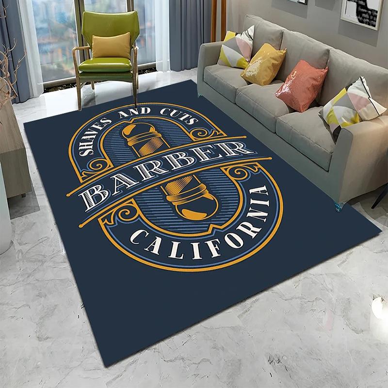 

Barber Shop Style 3D Skull Vintage Pattern English Letter Decorative Carpet Rug for Living Room Barber Shop Entrance Floor Mat 40x60cm