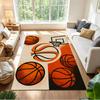 Basketball Sport Design Home Carpet Soft Plush Non-slip Bottom Bedroom Bedside Mat Bohemian Boho Style Housewarming Gift Idea