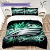 Philadelphia Eagles Pattern Bedding Uilt Set Uilt Cover Pillowcase Home Decoration Birthday Gift (1*duvet Cover + 2*pillowcase Without Core)