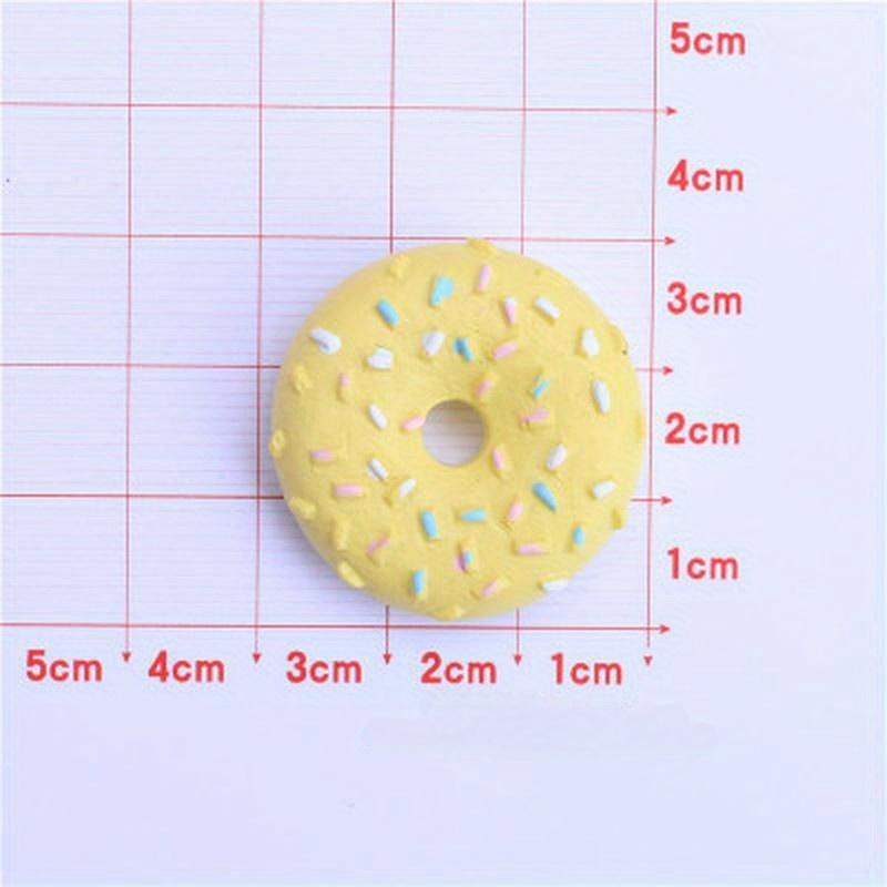 5 Pcs/Set Cute Mini Candy Donut Doll Food Pretend Play Dollhouse Accessories Miniature Home Craft Decor Cake. Yellow
