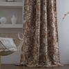 Curtains Into Flowers Jacquard Chenille Khaki Curtains Semi-blackout Engraved Thickened Kitchen Living Room