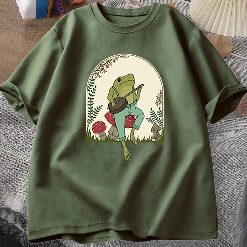 Kids Adult 3D Frog Art Printed T-shirt Summer Women's and Men's Casual Outdoor Girl and Boy Short Sleeve Tees Top Pullover