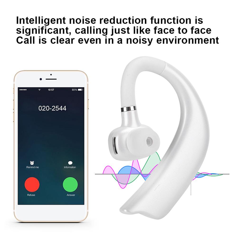 Waterproof Wireless Headphones     Earphones Stereo Monaural Ear Hook Earbuds(Black )