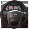 Ized Black Style Cowhide Car Steering Wheel Cover for Jeep Grand Cherokee Hand-Stitched Napa Leather Steering Wheel Wrap