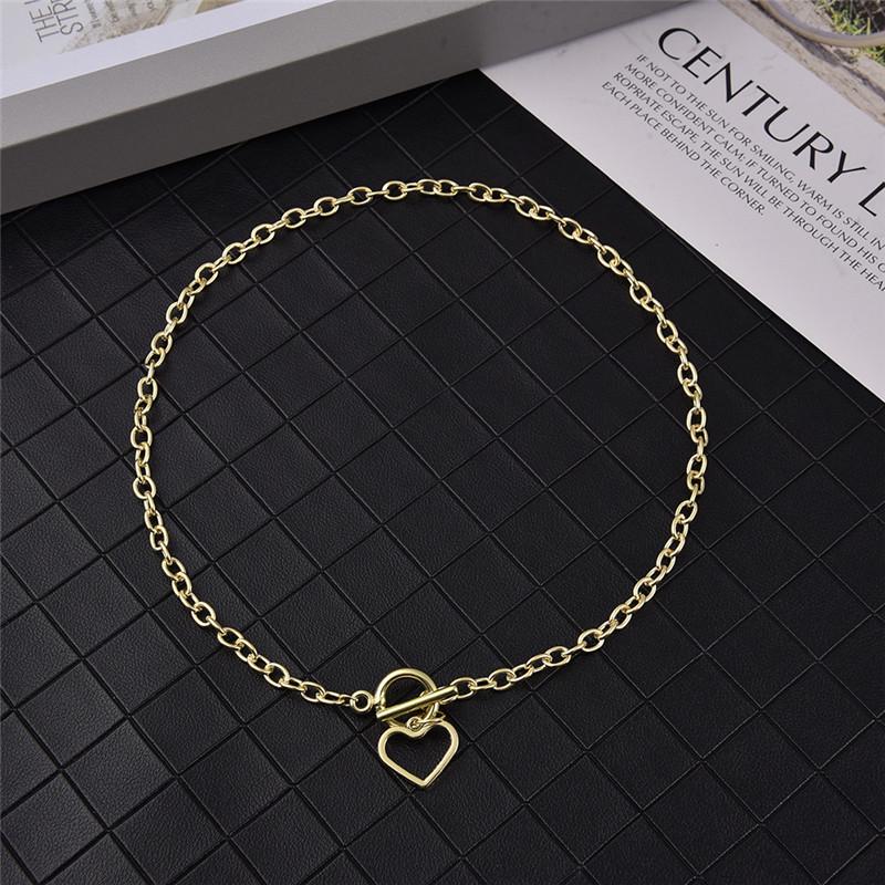 Punk Retro Heart Pendant Choker Collar Hip Hop Chunky Thick Chain Necklace Women Jewelry Gift