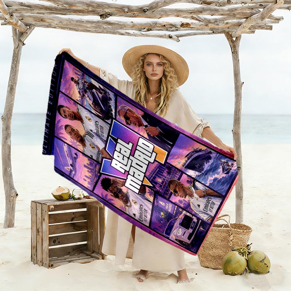Grand Theft Auto Beach Towel High Absorbency Quick-Dry Comfortable Lightweight Perfect for Traveling Yoga Camping and Swimming