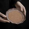 Natural Wood Lotus Leaf Tea Tray for Tea Ceremony Coaster Teapot Stand Home Tea ServingBuddha Zen Decor