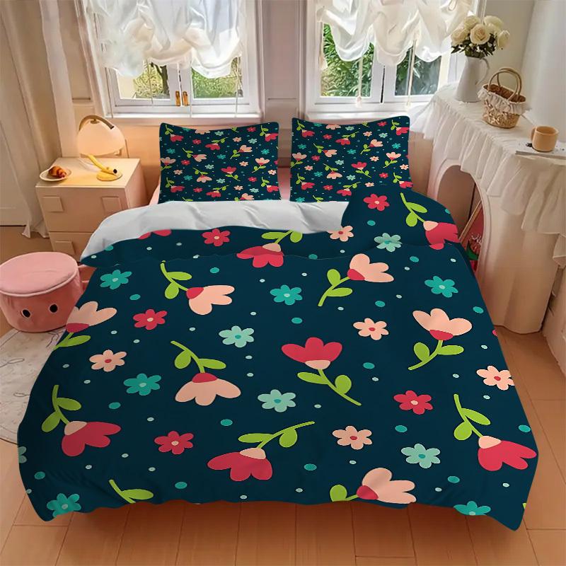 3pcs Floral Pattern Bedding Cover Set, Fashion Classic Popular Print Bedding Set, Soft Comfortable, All Season Use, For Bedroom, Guest Rooma0819135